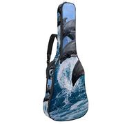 Chitarra Gig Bag Impermeabile Cerniera Morbida Chitarra Zaino, Basso Acustico & Classica Folk Chitarra Elettrica Borsa Ocean Sea Delfino