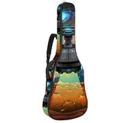 Chitarra Gig Bag Impermeabile Cerniera Morbida Chitarra Zaino, Basso Acustico & Classica Folk Chitarra Elettrica Borsa Starship Spaceship Dark Space