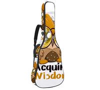 Chitarra Gig Bag Impermeabile Cerniera Morbida Chitarra Zaino, Basso Acustico & Classica Folk Chitarra Elettrica Borsa Carino Bambino Gufo Acquisire Saggezza