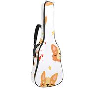Chitarra Gig Bag Impermeabile Cerniera Morbida Chitarra Zaino, Basso Acustico & Classica Folk Chitarra Elettrica Borsa Corgi Face Seamless