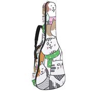 Chitarra Gig Bag Impermeabile Cerniera Morbida Chitarra Zaino, Basso Acustico & Classica Folk Chitarra Elettrica Borsa Cute Baby Cat Pattern