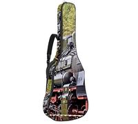Chitarra Gig Bag Impermeabile Cerniera Morbida Chitarra Zaino, Basso Acustico & Classica Folk Chitarra Elettrica Borsa Vecchio Treno A Vapore Locomotiva