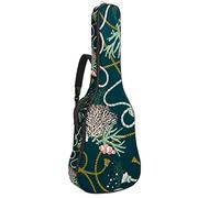 Chitarra Gig Bag Impermeabile Cerniera Morbida Chitarra Zaino, Basso Acustico & Classica Folk Chitarra Elettrica Borsa Pesci Corde Perle Colore Verde