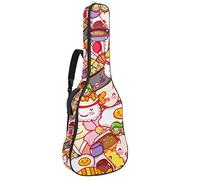 Chitarra Gig Bag Impermeabile Cerniera Morbida Chitarra Zaino, Basso Acustico & Classica Folk Chitarra Elettrica Borsa Kawaii Cartoni Animati Sushi Gastronomia Giapponese Modello
