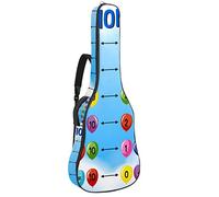 Chitarra Gig Bag Impermeabile Cerniera Morbida Chitarra Zaino, Basso Acustico & Classica Folk Chitarra Elettrica Borsa Matematica Aggiunta 10