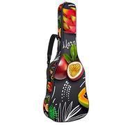 Chitarra Gig Bag Impermeabile Cerniera Morbida Chitarra Zaino, Basso Acustico & Classica Folk Chitarra Elettrica Borsa Frutta Tropicale Composizione Lavagna