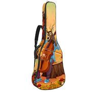 Chitarra Gig Bag Impermeabile Cerniera Morbida Chitarra Zaino, Basso Acustico & Classica Folk Chitarra Elettrica Bag Autumn Forest Animal Music Party