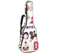 Chitarra Gig Bag Impermeabile Cerniera Morbida Chitarra Zaino, Basso Acustico & Classica Folk Chitarra Elettrica Borsa Giapponese Capodanno Elementi Grafici