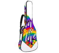 Chitarra Gig Bag Impermeabile Cerniera Morbida Chitarra Zaino, Basso Acustico & Classica Folk Chitarra Elettrica Borsa A Forma Di Cuore Lettering