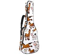 Chitarra Gig Bag Impermeabile Cerniera Morbida Chitarra Zaino, Basso Acustico & Classica Folk Chitarra Elettrica Borsa Creativa Cavallo Mucca Farm Vernice