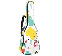 Chitarra Gig Bag Impermeabile Cerniera Morbida Chitarra Zaino, Basso Acustico & Classica Folk Chitarra Elettrica Borsa Disegnata A Mano Animali Parole Modello