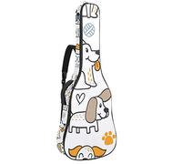 Chitarra Gig Bag Impermeabile Cerniera Morbida Chitarra Zaino, Basso Acustico & Classica Folk Chitarra Elettrica Borsa Colorato Cani Parole Modello