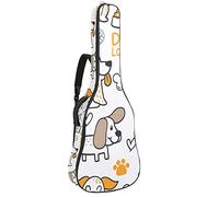 Chitarra Gig Bag Impermeabile Cerniera Morbida Chitarra Zaino, Basso Acustico & Classica Folk Chitarra Elettrica Borsa Colorato Cani Parole Modello