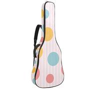 Chitarra Gig Bag Impermeabile Cerniera Morbida Chitarra Zaino, Basso Acustico & Classica Folk Chitarra Elettrica Borsa Colorata Rotonda Grande A Righe