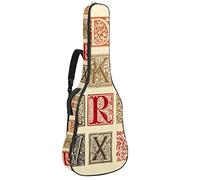Chitarra Gig Bag Impermeabile Cerniera Morbida Chitarra Zaino, Basso Acustico & Classica Folk Chitarra Elettrica Borsa Vintage Ornamentale Lettere Capitale