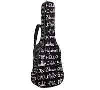Chitarra Gig Bag Impermeabile Cerniera Morbida Chitarra Zaino, Basso Acustico & Classica Folk Chitarra Elettrica Borsa Ciao Parola Diverse Lingue