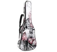 Chitarra Gig Bag Impermeabile Cerniera Morbida Chitarra Zaino, Basso Acustico & Classica Folk Chitarra Elettrica Pittura A Olio Parigi Eiffel Torre Amante