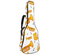 Chitarra Gig Bag Impermeabile Cerniera Morbida Chitarra Zaino, Basso Acustico & Classica Folk Chitarra Elettrica Borsa Sassofono Dorato Note Musicali Modello