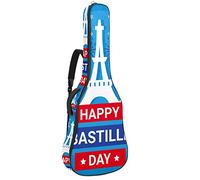 Chitarra Gig Bag Impermeabile Cerniera Morbida Chitarra Zaino, Basso Acustico & Classica Folk Chitarra Elettrica Borsa Blu Happy Bastille Day 14 Luglio