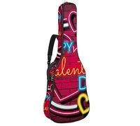 Chitarra Gig Bag Impermeabile Cerniera Morbida Chitarra Zaino Basso Acustico & Classica Folk Chitarra Elettrica Borsa San Valentino Neon Segno