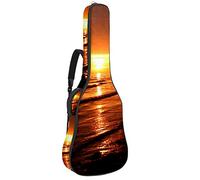 Chitarra Gig Bag Impermeabile Cerniera Morbida Chitarra Zaino, Basso Acustico & Classica Folk Chitarra Elettrica Beach Sunset
