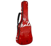 Chitarra Gig Bag Impermeabile Cerniera Morbida Chitarra Zaino Basso Acustico & Classica Folk Chitarra Elettrica Acquerello Be My Valentine Red Love Pattern