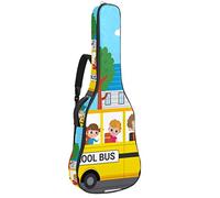 Chitarra Gig Bag Impermeabile Cerniera Morbida Chitarra Zaino, Basso Acustico & Classica Folk Chitarra Elettrica Bag Cartoon Bambini Scuola Bus Modello