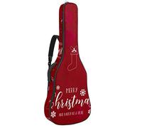 Chitarra Gig Bag Impermeabile Cerniera Morbida Chitarra Zaino, Basso Acustico & Classica Folk Chitarra Elettrica Borsa Rosso Ornamento Di Natale Pattern_Mesa De Trabajo 1