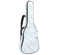 Chitarra Gig Bag Impermeabile Cerniera Morbida Chitarra Zaino, Basso Acustico & Classica Folk Chitarra Elettrica Borsa Disegnata A Mano Indietro Modello Scuola 2
