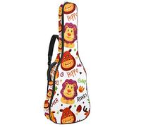 Chitarra Gig Bag Impermeabile Cerniera Morbida Chitarra Zaino, Basso Acustico & Classica Folk Chitarra Elettrica Borsa Animali Leone Parole
