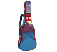 Chitarra Gig Bag Impermeabile Cerniera Morbida Chitarra Zaino, Basso Acustico & Classica Folk Chitarra Elettrica Borsa Giapponese Galleggiante Cancello Di Itsukushima Santuario