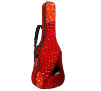 Chitarra Gig Bag Impermeabile Cerniera Morbida Chitarra Zaino, Basso Acustico & Classica Folk Chitarra Elettrica Borsa Grande Rosso Fragole