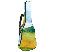 Chitarra Gig Bag Impermeabile Cerniera Morbida Chitarra Zaino, Basso Acustico & Classica Folk Chitarra Elettrica Borsa Acquerello Farm Paesaggio
