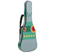 Chitarra Gig Bag Impermeabile Cerniera Morbida Chitarra Zaino, Basso Acustico & Classica Folk Chitarra Elettrica Borsa Divertente Cartoon Robot Radio