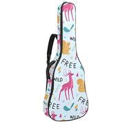Chitarra Gig Bag Impermeabile Cerniera Morbida Chitarra Zaino, Basso Acustico & Classica Folk Chitarra Elettrica Borsa Foresta Animali Parole