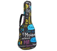Chitarra Gig Bag Impermeabile Cerniera Morbida Chitarra Zaino, Basso Acustico & Classica Folk Chitarra Elettrica Borsa Ciao Diverse Lingue