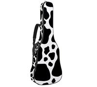 Chitarra Gig Bag Impermeabile Cerniera Morbida Chitarra Zaino, Basso Acustico & Classica Folk Chitarra Elettrica Borsa In Bianco E Nero Farm Mucca Texture