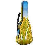 Chitarra Gig Bag Impermeabile Cerniera Morbida Chitarra Zaino, Basso Acustico & Classica Folk Chitarra Elettrica Borsa Raccolta di Riso Fiori In The Field