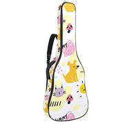 Chitarra Gig Bag Impermeabile Cerniera Morbida Chitarra Zaino, Basso Acustico & Classica Folk Chitarra Elettrica Borsa Animali Parole Modello