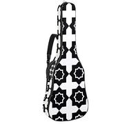 Chitarra Gig Bag impermeabile cerniera morbida chitarra zaino basso acustico & classico folk chitarra elettrica borsa nero e bianco ripetendo geometrico quadrato modello