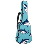 Chitarra Gig Bag impermeabile cerniera morbida chitarra zaino basso acustico & classico folk chitarra elettrica borsa Shark Blue Pattern