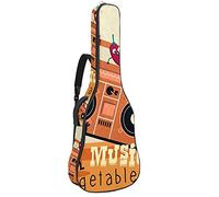 Chitarra Gig Bag Impermeabile Cerniera Morbida Chitarra Zaino per Basso Acustico & Classica Folk Chitarra Elettrica Caso Verdure Musica Partito Note