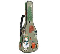 Chitarra Gig Bag Impermeabile Cerniera Morbida Chitarra Zaino per Basso Acustico & Classica Folk Chitarra Elettrica Caso Natale Foresta Gufi Panda Fox