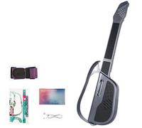 Chitarra giocattolo elettronica con tastiera a 7 note e 3 stili musicali, design pieghevole portatile da 58 cm per l'educazione musicale dei bambini black