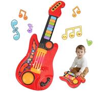 Chitarra Giocattolo per Bambini con Modalità Pianoforte 2-in-1 Strumento Musicale Elettrico Giocattoli Regalo per Ragazzi e Ragazze di 3 4 5 Anni (Rosso)
