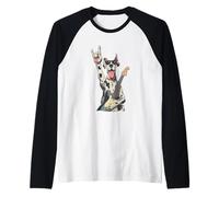 Chitarra Great Dane Dog Solo Rockstar Rock Metal Graphic Sharp Maglia con Maniche Raglan