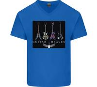 Chitarra Heaven Chitarrista Elettrico Acustiche Uomo Scollo A V Cotone T-Shirt