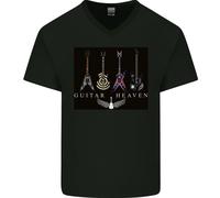 Chitarra Heaven Chitarrista Elettrico Acustiche Uomo Scollo A V Cotone T-Shirt