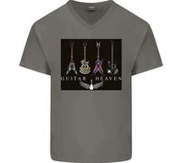 Chitarra Heaven Chitarrista Elettrico Acustiche Uomo Scollo A V T-Shirt