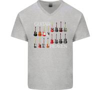 Chitarra Heaven Collezione Chitarrista Acustiche Uomo Scollo A V Cotone T-Shirt